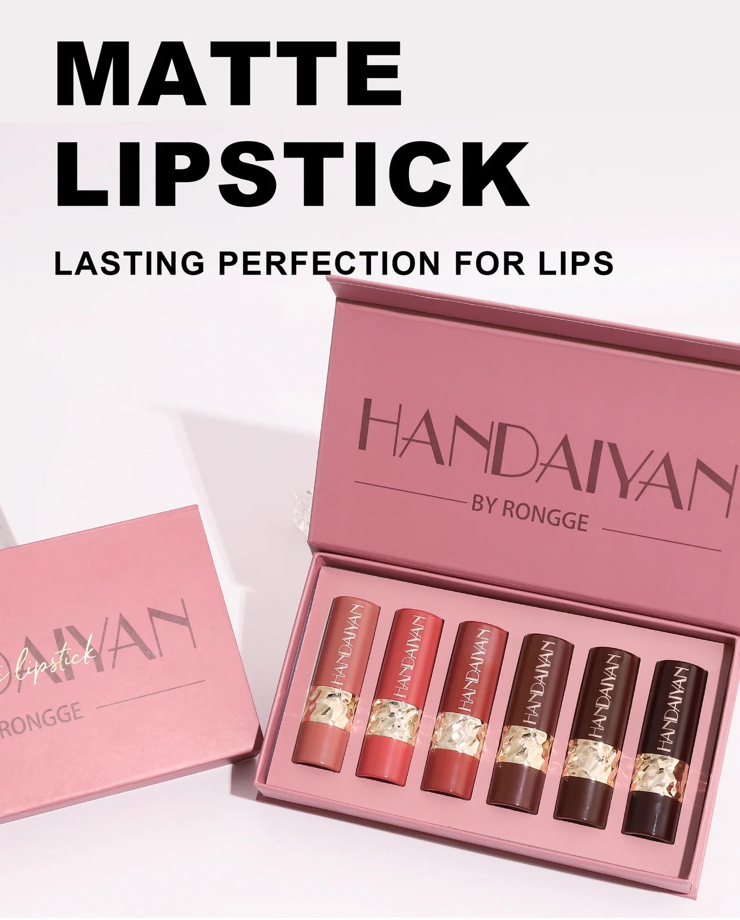 6PCS Velvet Matte Lipstick Set Highly Pigmented Long Lasting Non Drying Silky Smooth Lip Makeup Gift Box For Women