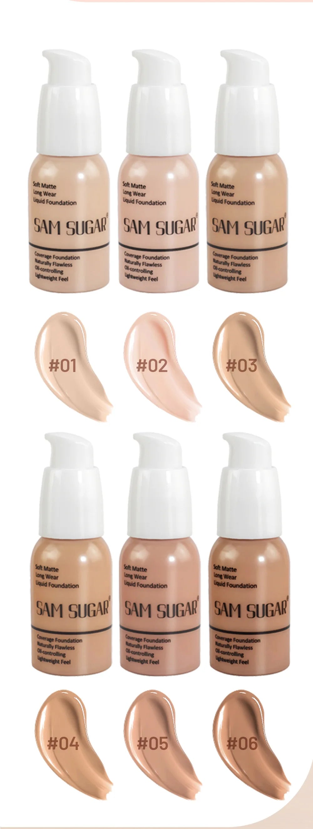 Makeup Base Set With 15ml Primer 30ml Matte Foundation 5g Loose Powder Puff For Smooth Flawless Skin Longwear