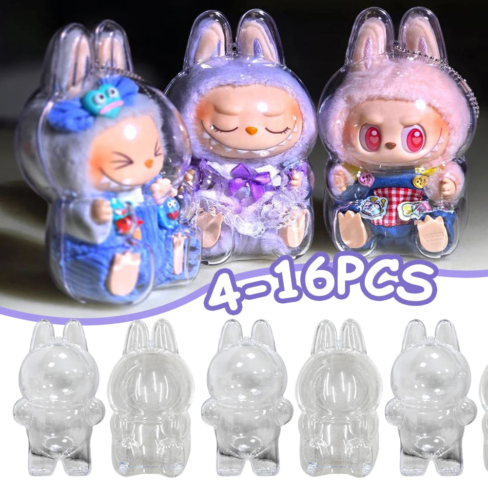 Protective Case for Labubu Have a Seat Transparent Protective Cover for Labubu Doll Plastic Clear Display Box Easy Installation