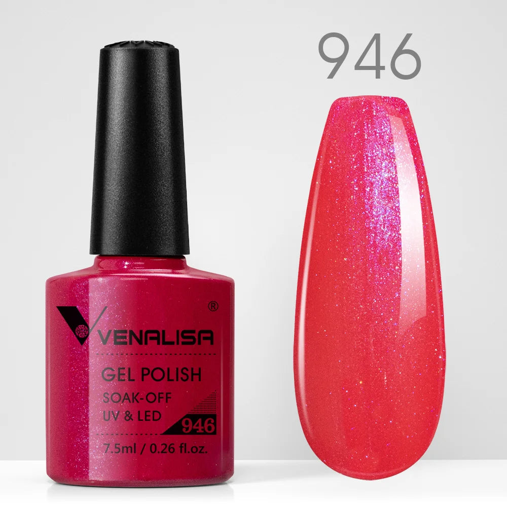 VENALISA Nail Gel Polish Semi Permanent Gellack Nail Art Salon TPO Free Glitter 7.5ml Soak off Organic UV LED Nail Gel Varnish