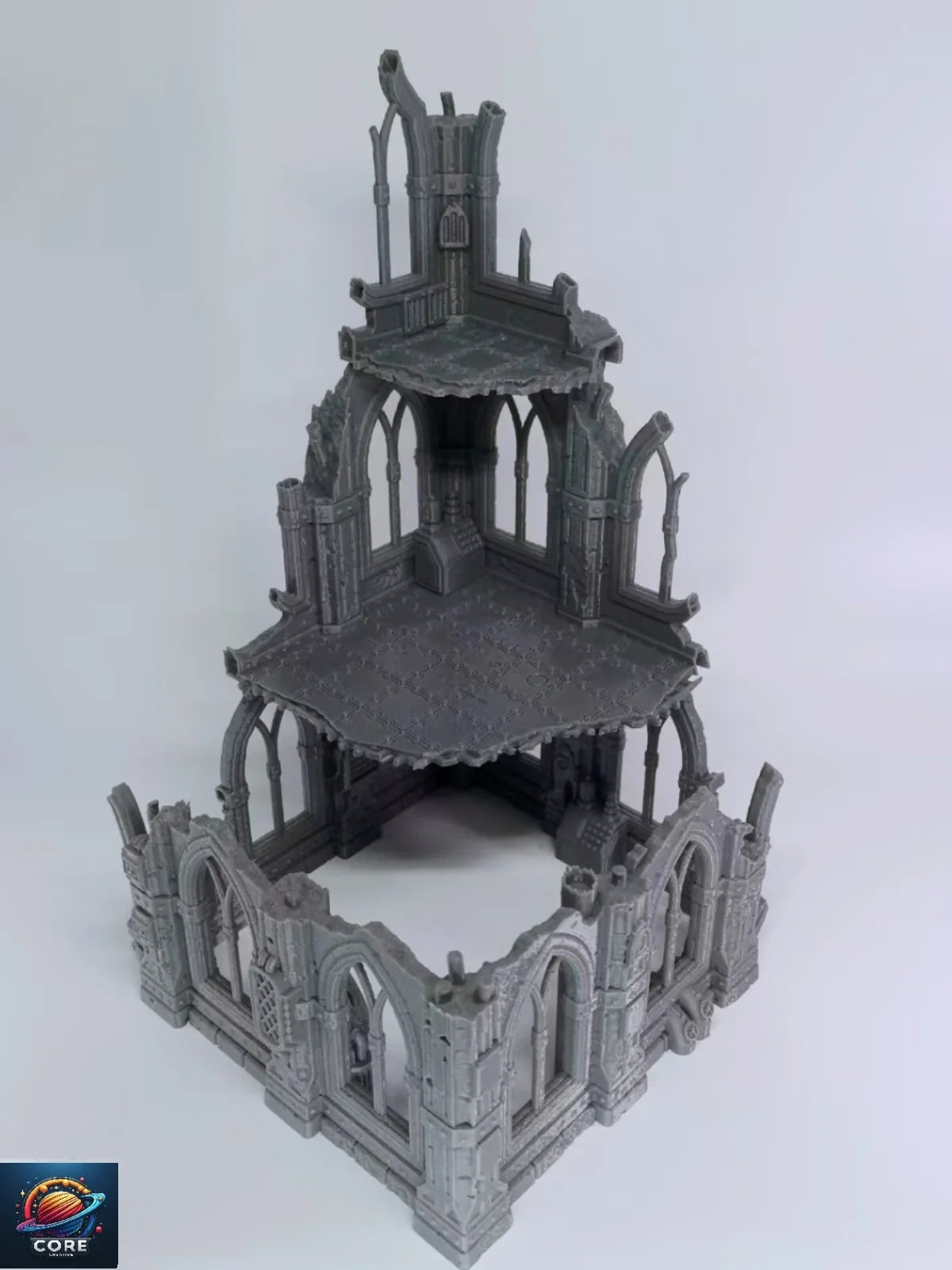 Gothic Sci-Fi Wargame 3D Printed Ruined Building Model Hammer 40K Magic Realms Vintage Fsy Architectural Structure