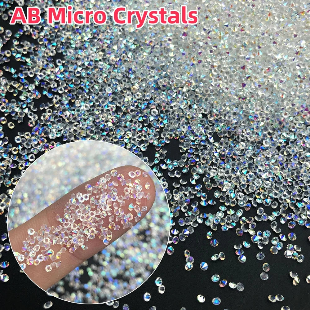 1440pcs/bag 1.2mm Wholesale Mini Pixie стразы Non Hotfix Rhinestone Micro Crystal Zircon Nail Art Rhinestones Decoration