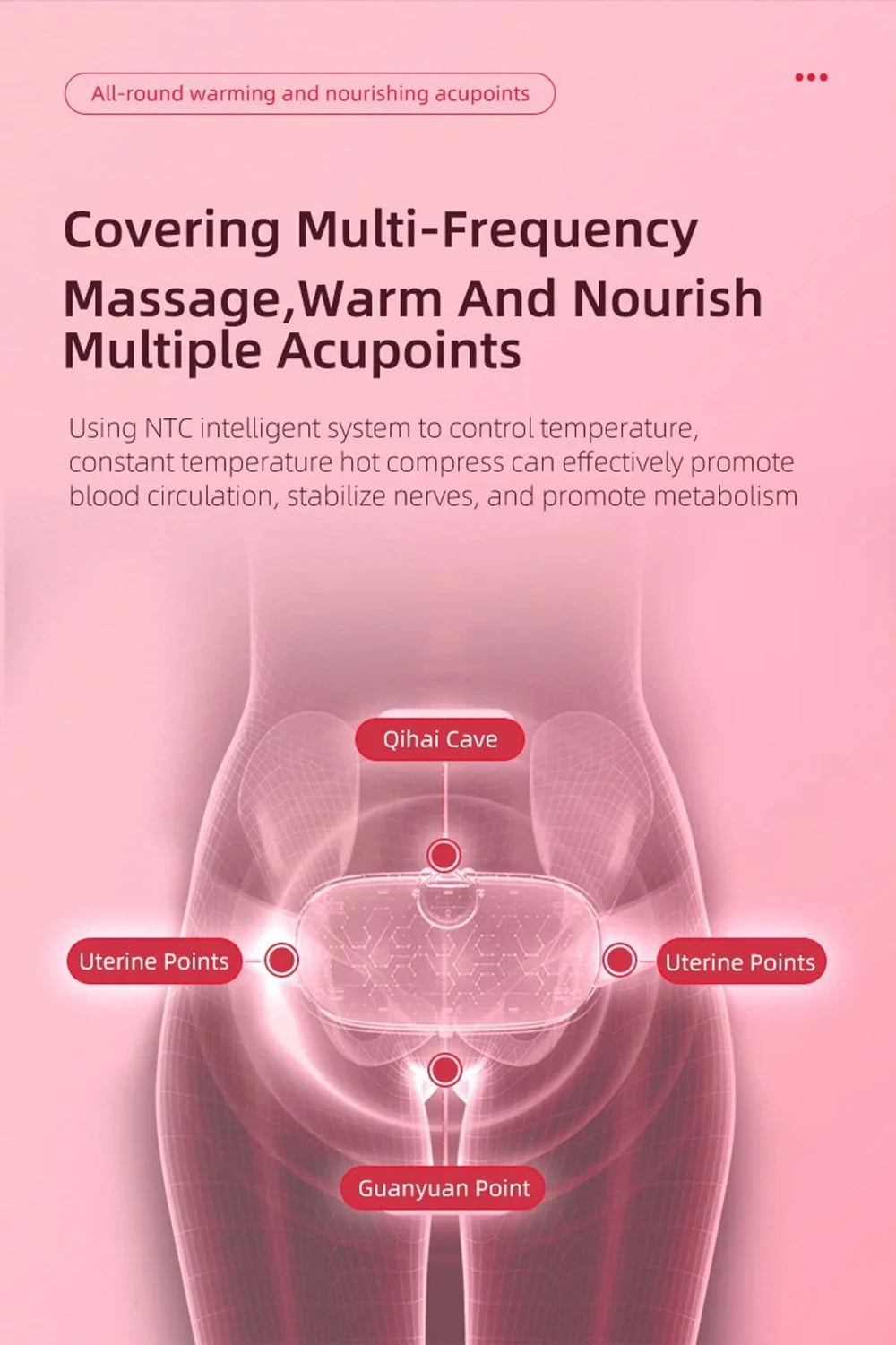 NEW Electric Period Cramp Massager Vibrating Pad Belt for Menstrual Colic Relief Pain Waist Abdominal Palace Belt