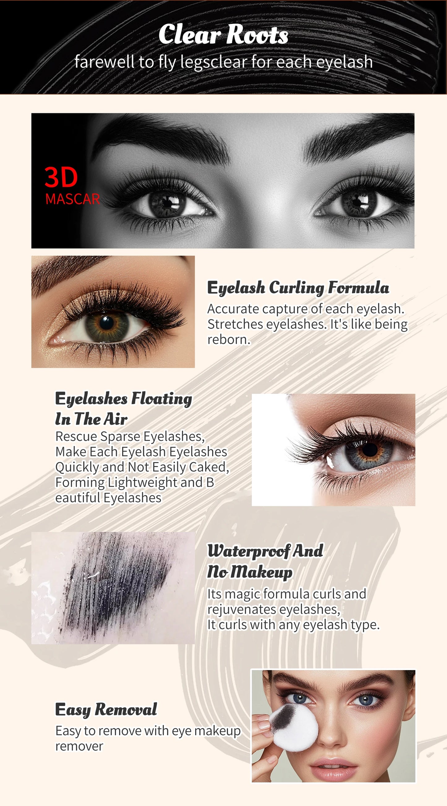 Black waterproof Mascara for all Lengthening make up products Eyelash Extension Eye Lashes mascara 4d effect Korean cosmetics