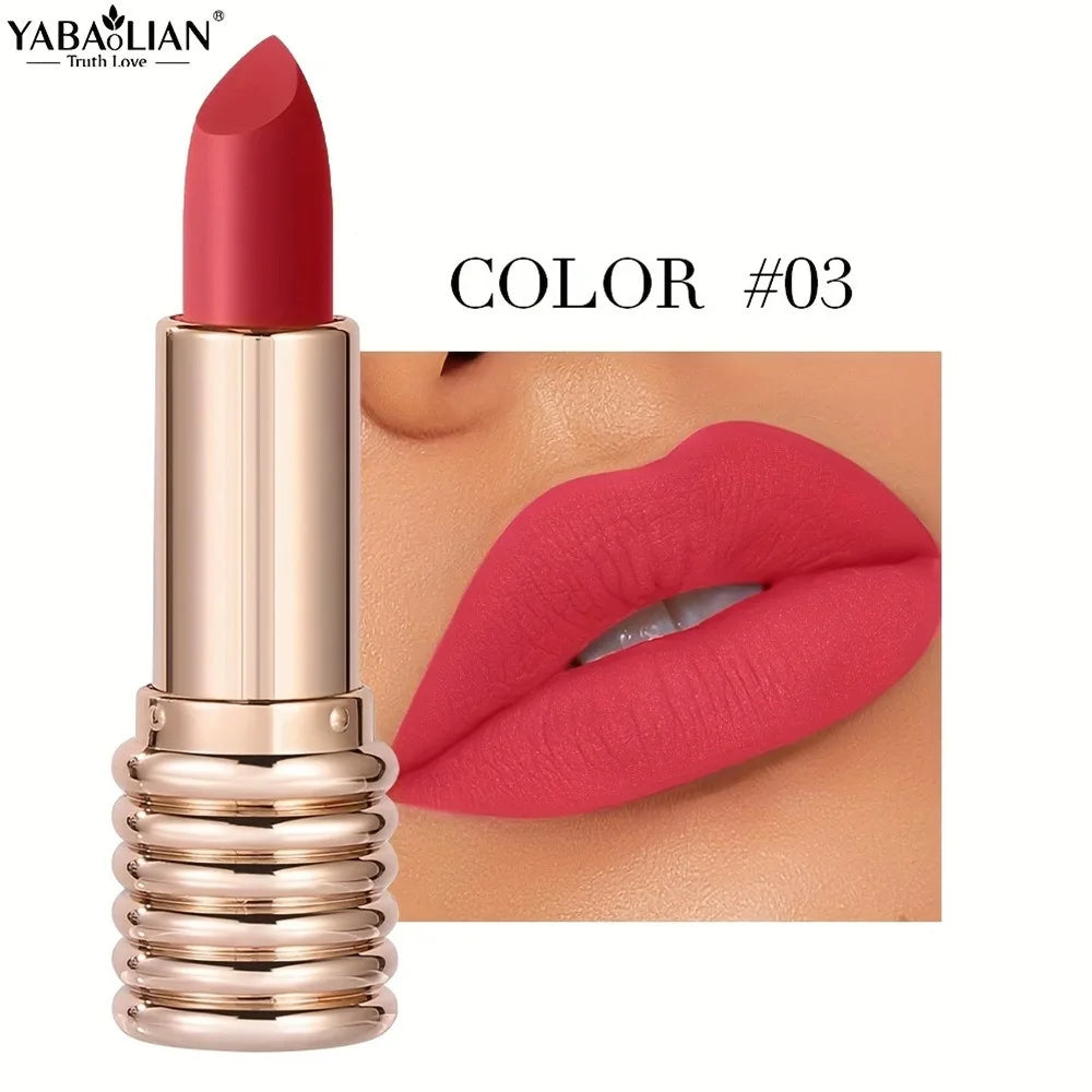 Threaded Long-lasting Matte Lipstick With Smudge-Proof Formula Velvet Lips Sauce Color Liner Pencil For Women's Makeup Cosmetic