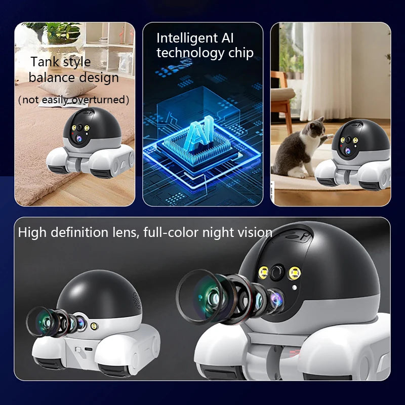 1080P Pet Tracking WIFI Camera Home Security Protection Surveillance Camera Mobile APP Remote Control Baby Pet Monitor Robot Cam