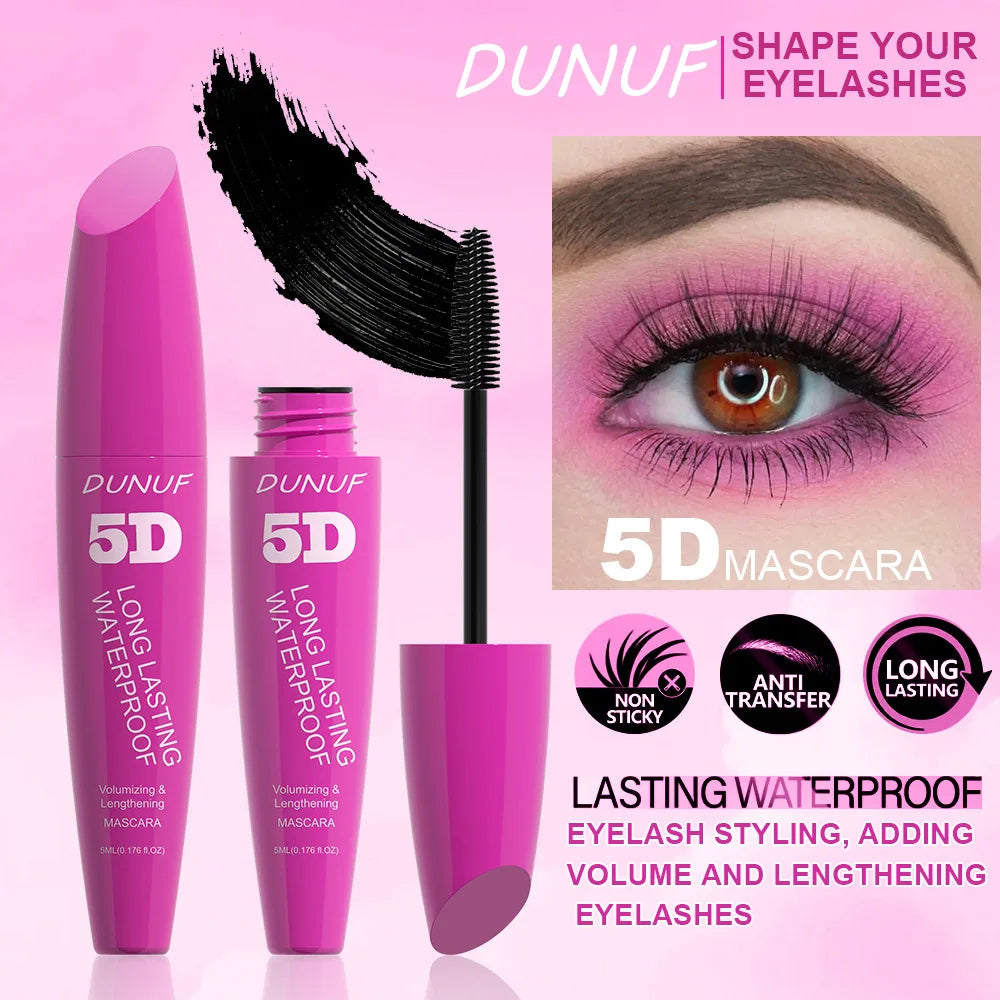 5D Waterproof Mascara Cream Thick Slender 24h Volumizing Lash Makeup Eyelash Curling Lengthening Lasting Eyelash Cream