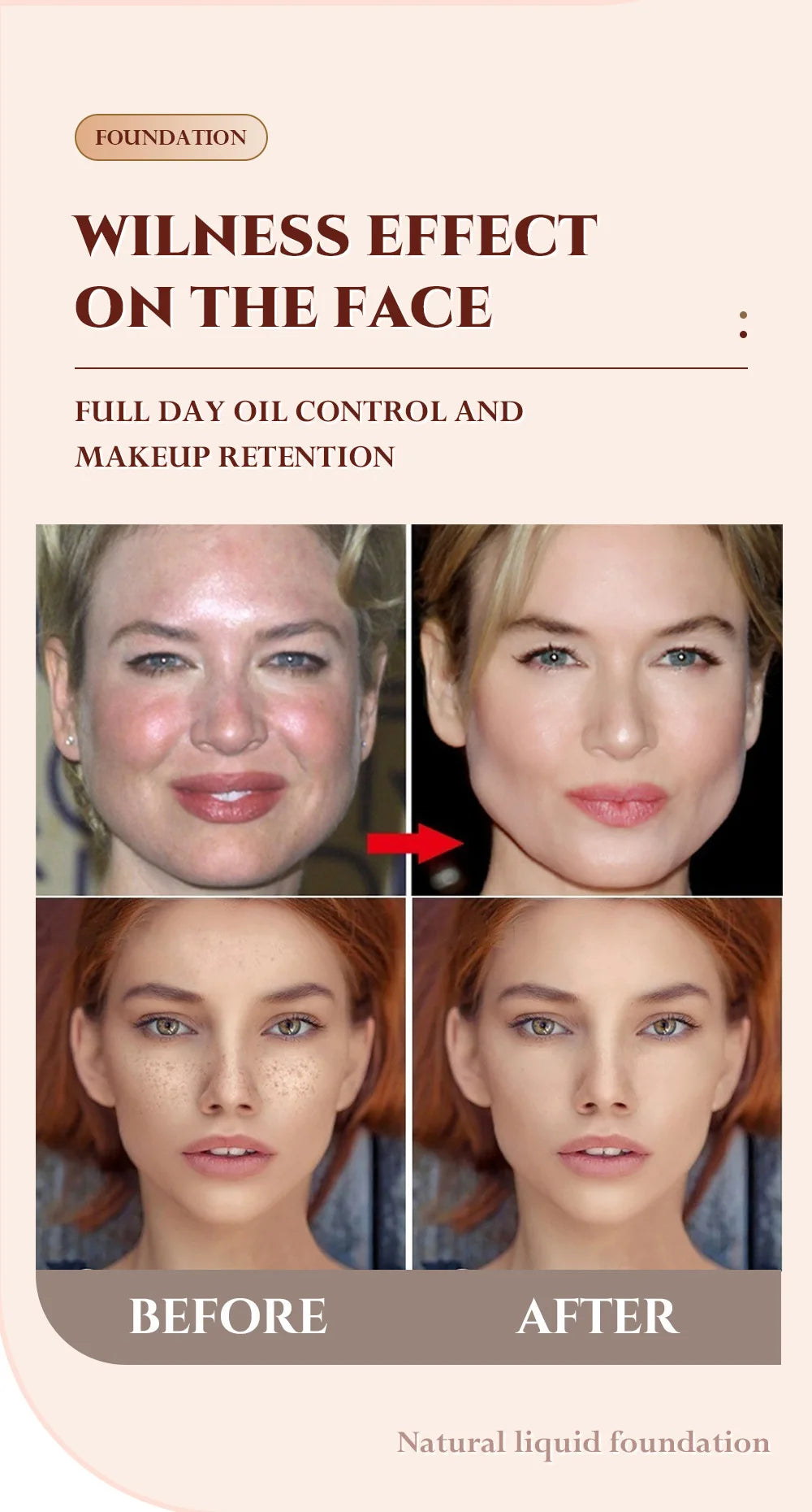 Makeup Base Set With 15ml Primer 30ml Matte Foundation 5g Loose Powder Puff For Smooth Flawless Skin Longwear