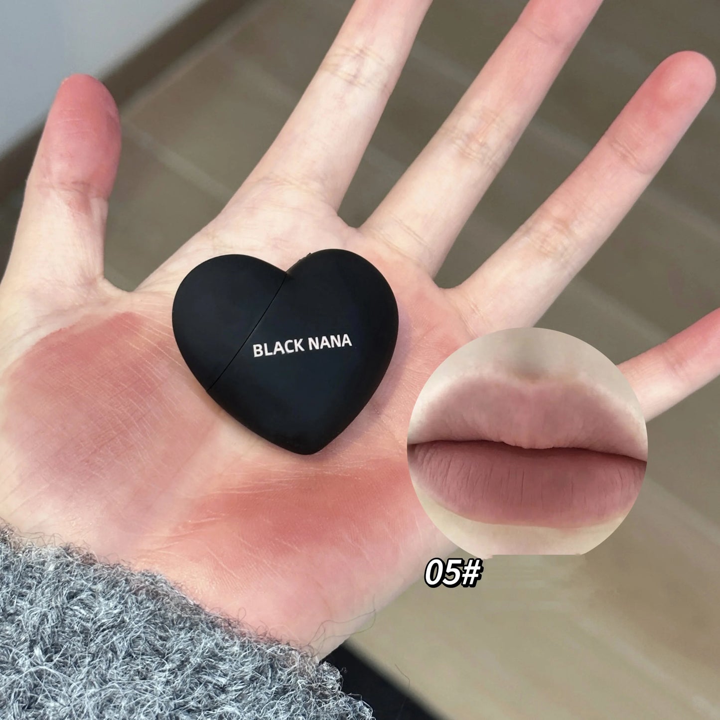 Black Silver Heart Lipstick Velvet Matte Lip Mud Clay Lip Gloss Liquid Lip Tint Cream Pigment Long Lasting Silky Lips Cosmetics