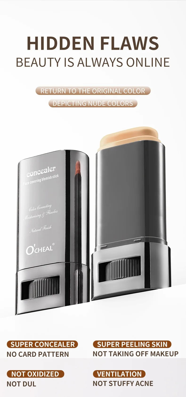 Matte Foundation Cream Stick Waterproof Lasting Oil-control Cover Acne Base Smooth Makeup Moisturize Brighten Concealer Lip Base