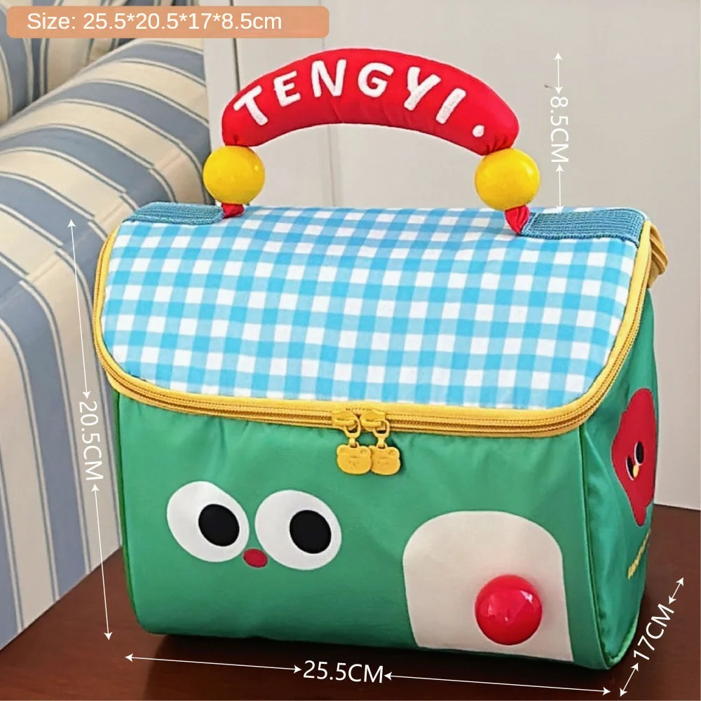 Cute Cottage Makeup Bag Large Capacity Multifunctional Fresh-Keeping Insulated Lunch Box Bag Handbag Beauty Bag