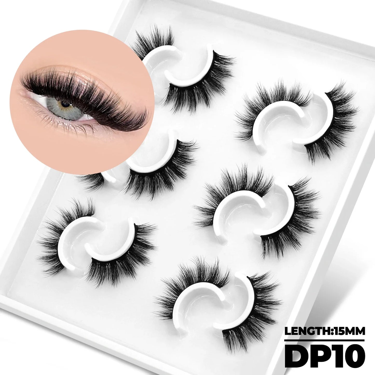 Veltrinay Fake Lashes 3D Mink Lashes Soft False Eyelashes Natural Thick Faux Mink Eyelashes Extention Makeup