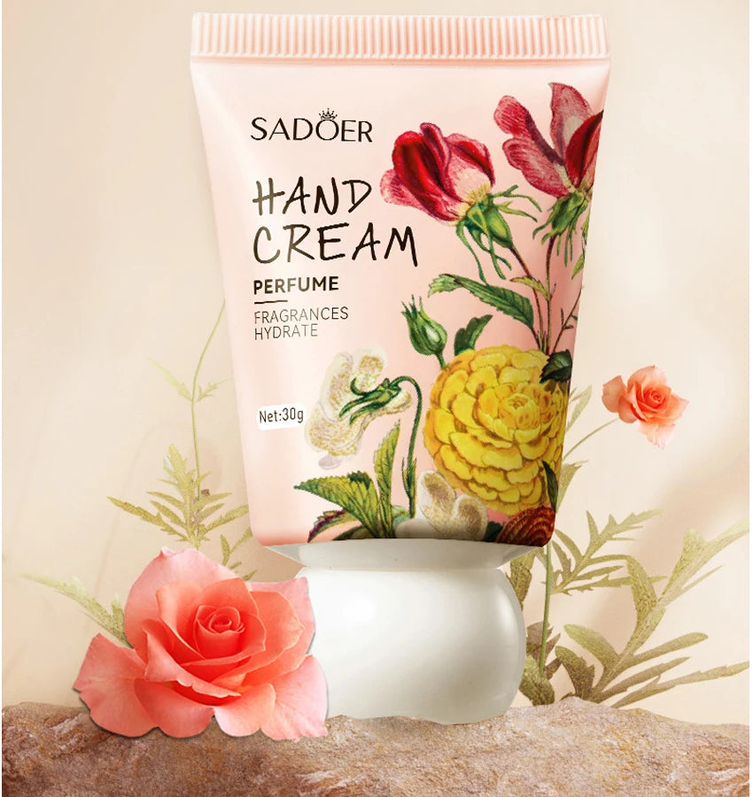 30g Garden perfume Hand Cream Plant Extract Moisturizing Flowers Nutrients Dry Crakced Repair Soft Whitening Oil Control Rose