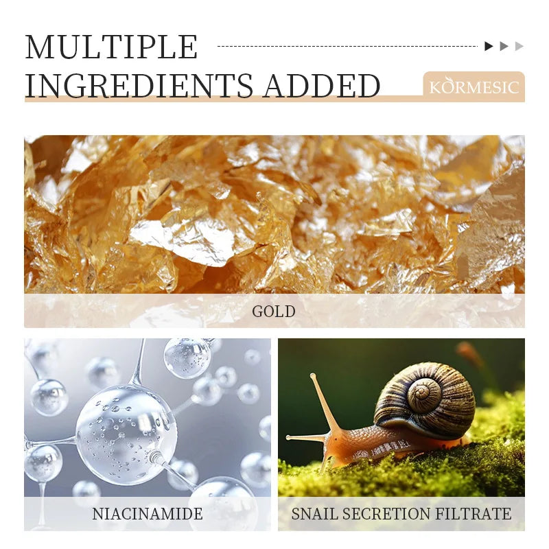 Kormesic 24K Gold Snail Peel-Off Facial Mask Moisturizing Nourishing Hydrating Face Masks Skin Care Products