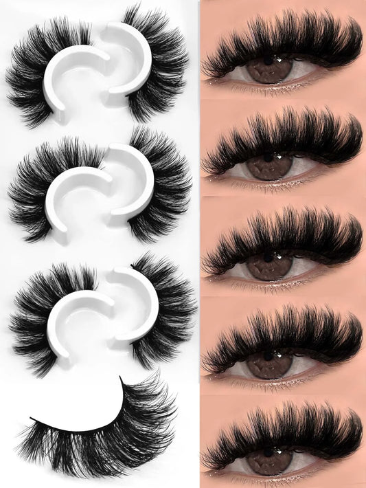 Veltrinay Fake Lashes 3D Mink Lashes Soft False Eyelashes Natural Thick Faux Mink Eyelashes Extention Makeup