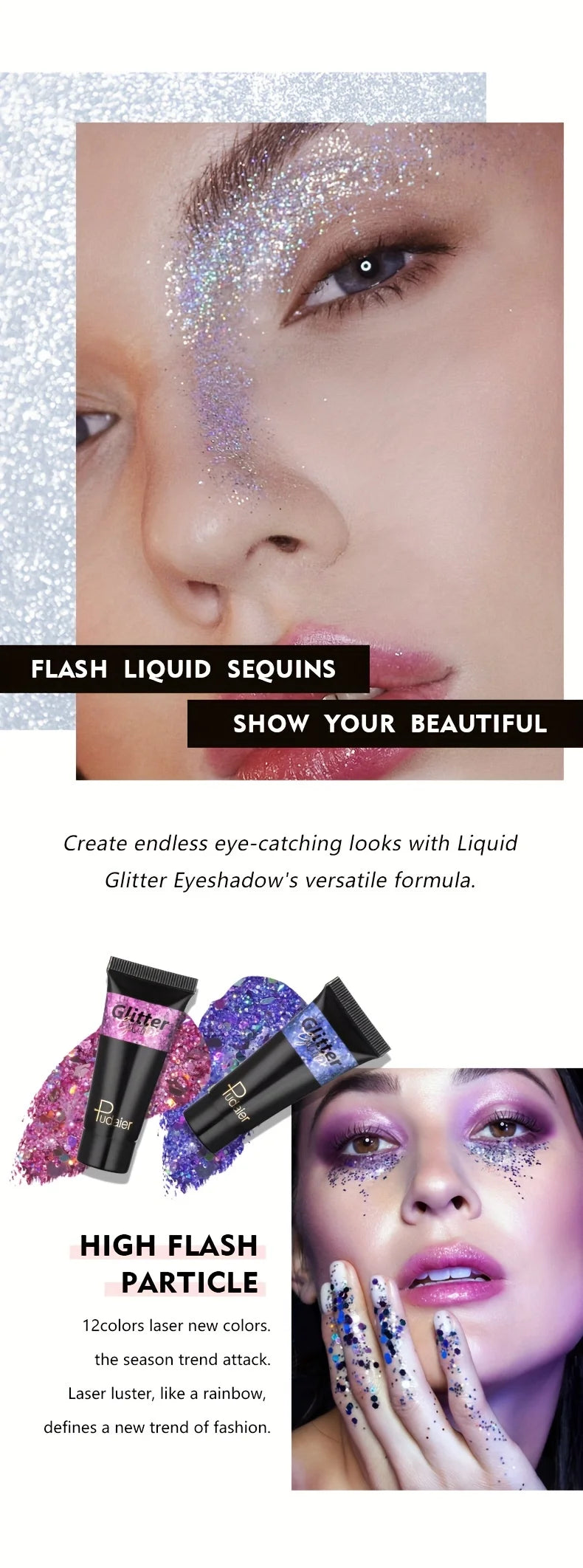Liquid Body Glitter Sequins, Mermaid Face Glitter Makeup Sequins, Hair Glitters Eyeshadow Body Shimmer For Party Festival