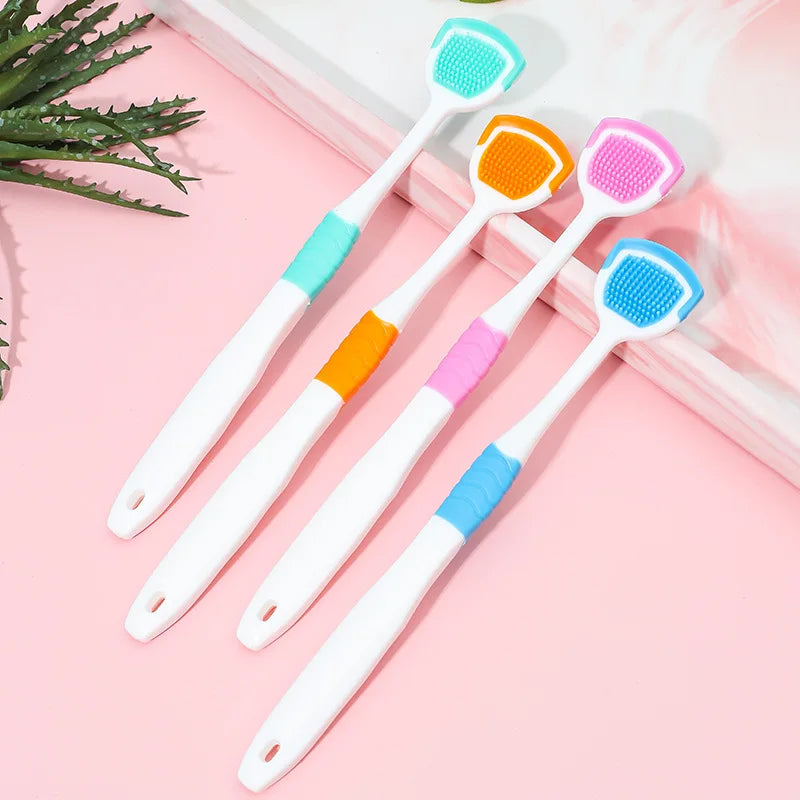 Tongue Scraper Oral Cleaner Brush Soft Silicone CleaningTongue Toothbrush Mouth Fresh Breath Scraping Hygiene Care Tools