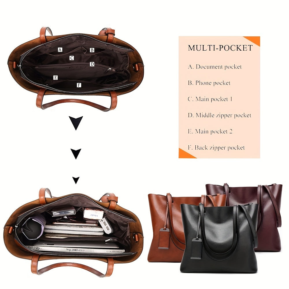 Women Handbags Tote Bag Soft Retro Designer Large Capacity Multi-Pocket Casual Ladies Shoulder Bag Mother'S Day Gift Adjustable Shoulder Strap Purse Cheap