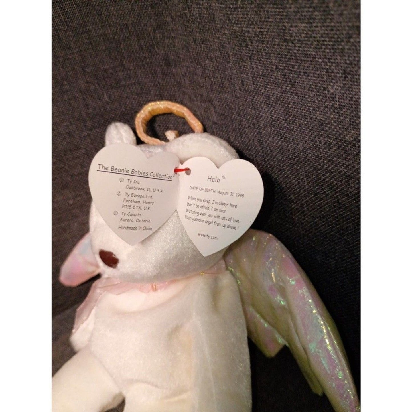 Ty Beanie Babies Halo the Angel Bear Toy