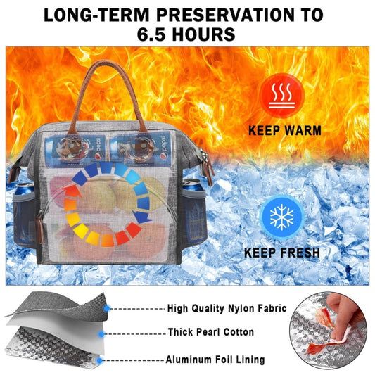 Insulated Lunch Bag for Women and Men-Reusable 2.64gal Lunch Box for Women - Leakproof Tote Cooler Bag for Adults Work, Beach, Travel, Picnic (Non-Food Contact)