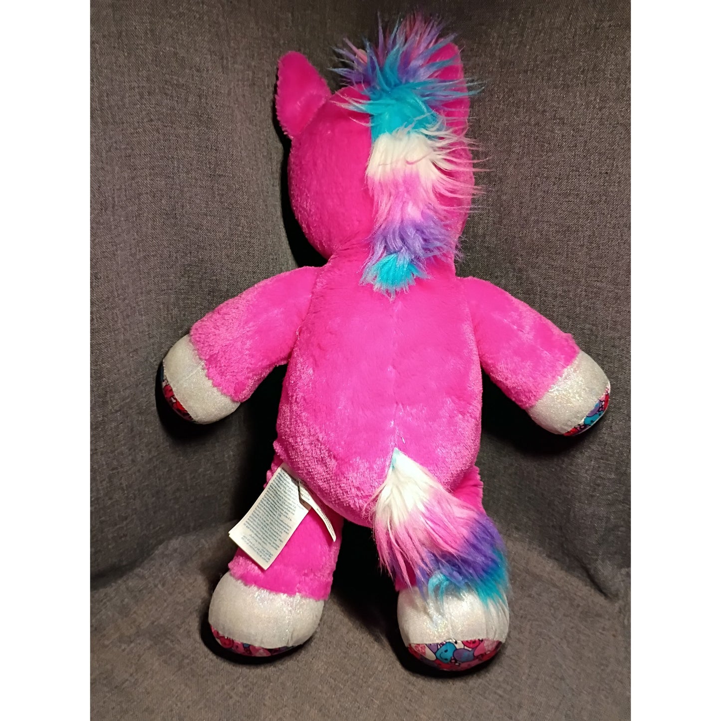 Build A Bear Hot Pink Rainbow Candy Hearts Unicorn 16"
