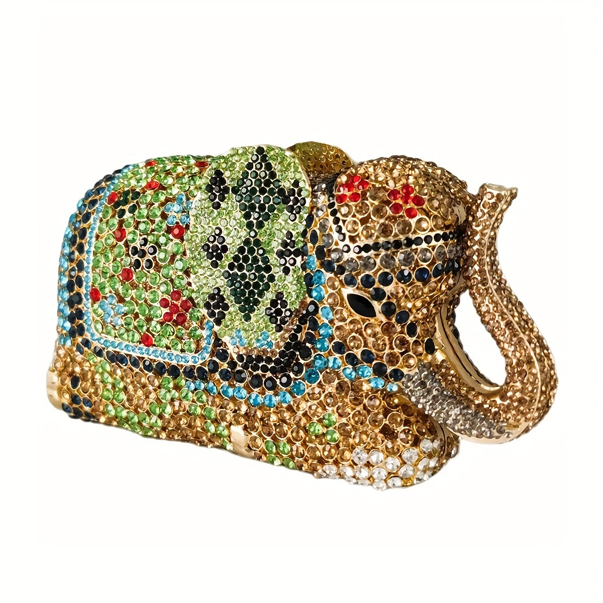 Women Luxury Elephant Clutch Bag Rhinestone Diamond Evening Bag Animal Purse Handbag For Cocktail Party Banquet