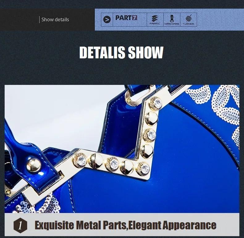 Designer Floral Embroidery Patent Leather Handbag for Women, Large Capacity Shoulder Tote with Zipper Closure, Polyester Lined, Paint Detail, Party Bag