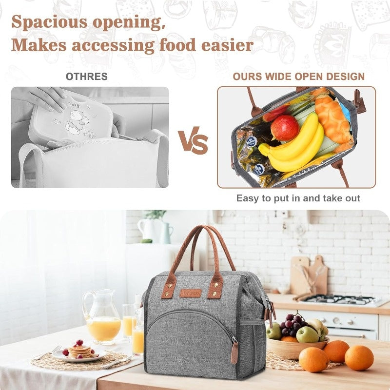 Insulated Lunch Bag for Women and Men-Reusable 2.64gal Lunch Box for Women - Leakproof Tote Cooler Bag for Adults Work, Beach, Travel, Picnic (Non-Food Contact)