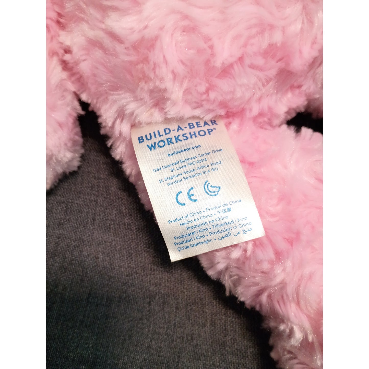 Build A Bear Workshop Pink Curly Plush Bear