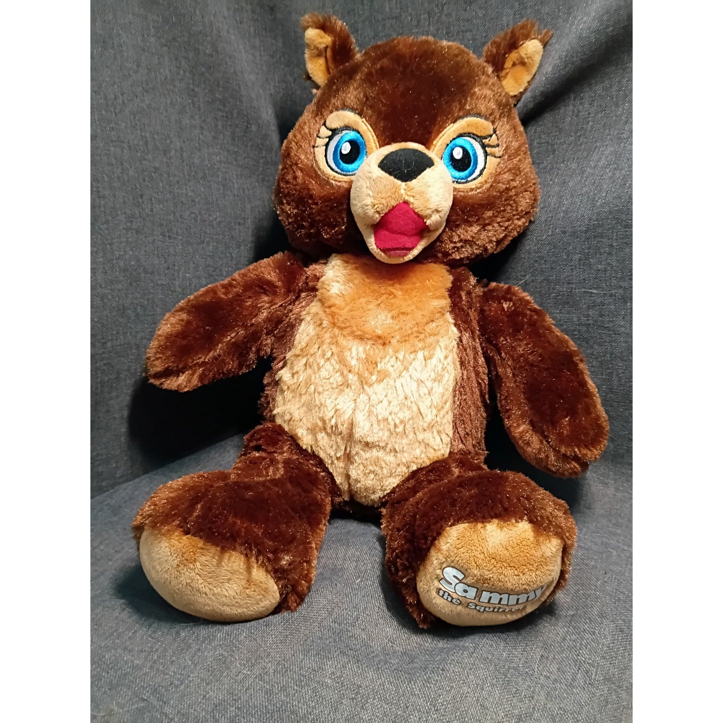 Build A Bear Sammy the Squirrel 16" Brown Plush Blue Eyes Great Wolf Lodge