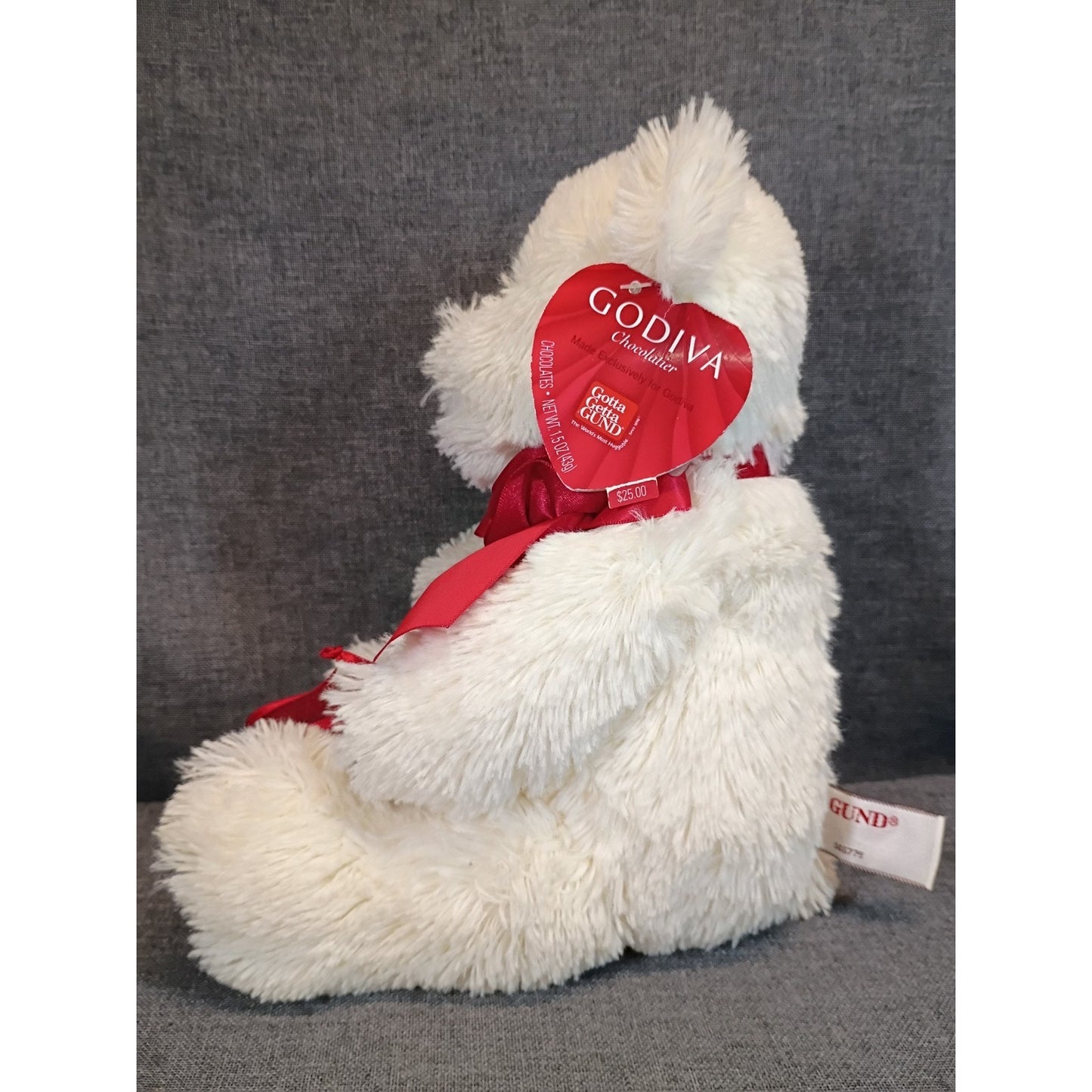 2010 Collectible Gund Godiva Valentines Bear With Tags and Red Bag w/Tag