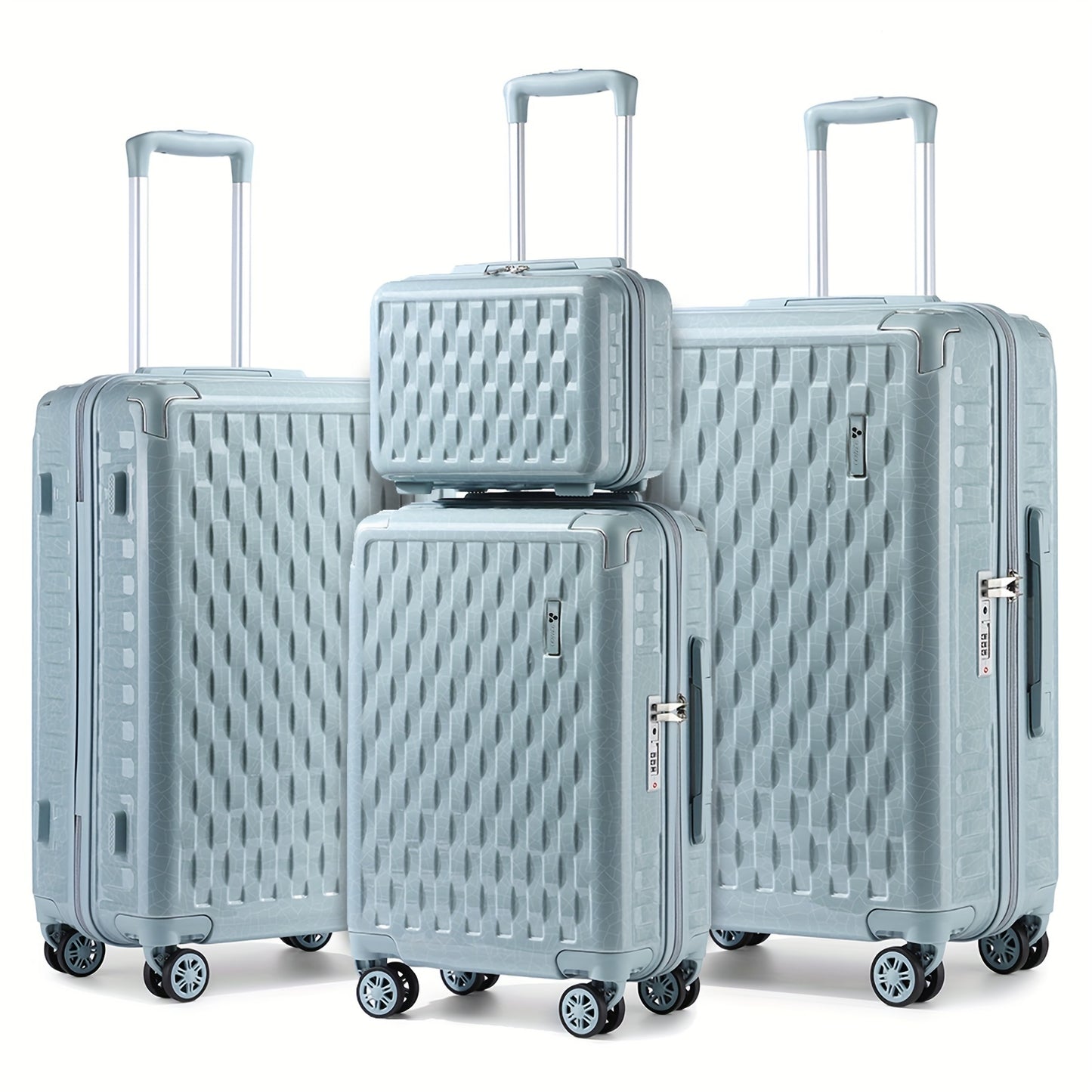 4-Piece Designer Luggage Set - Lightweight Durable Hardside Spinners, Secure TSA Lock and Smooth YKK Zippers for Travel