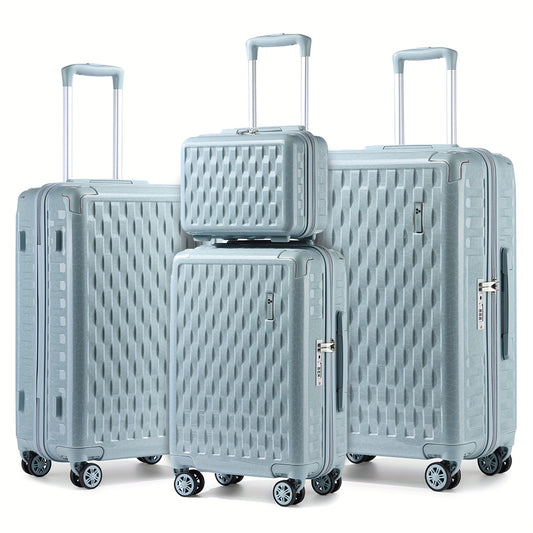 4-Piece Designer Luggage Set - Lightweight Durable Hardside Spinners, Secure TSA Lock and Smooth YKK Zippers for Travel