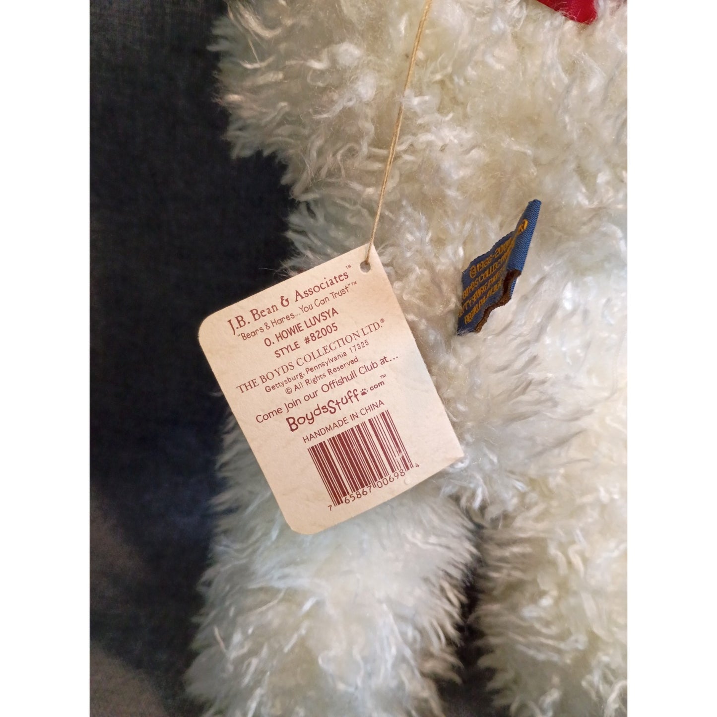 Boyds Bears Plush O Howie Lusya Valentines Day Bear XOXOXO 12" with hang tag