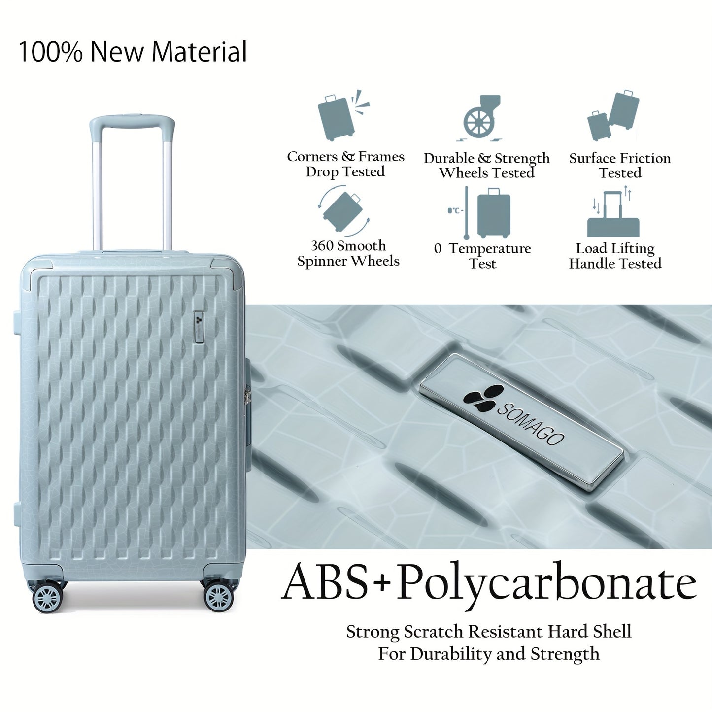 4-Piece Designer Luggage Set - Lightweight Durable Hardside Spinners, Secure TSA Lock and Smooth YKK Zippers for Travel