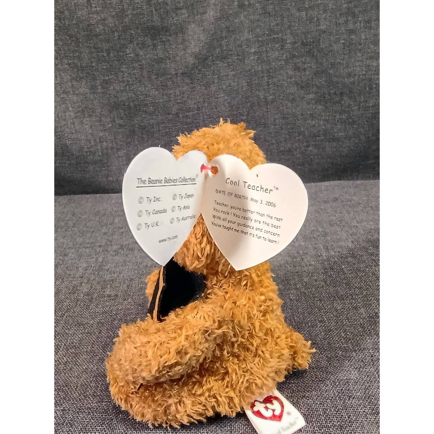 Ty Beanie Baby "Cool Teacher" Bear 4.5" Mini Stuffed Toy 2005