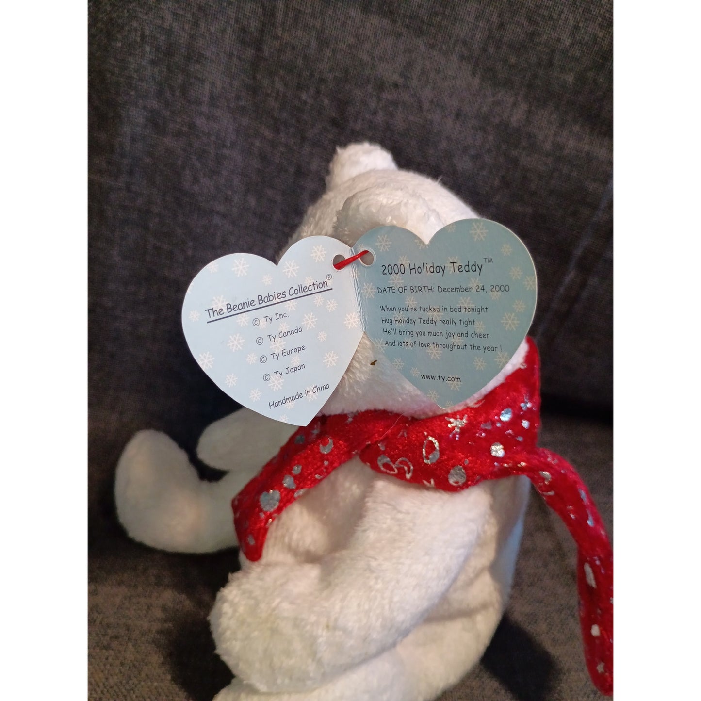 Ty Beanie Baby 2000 Holiday Teddy Plush