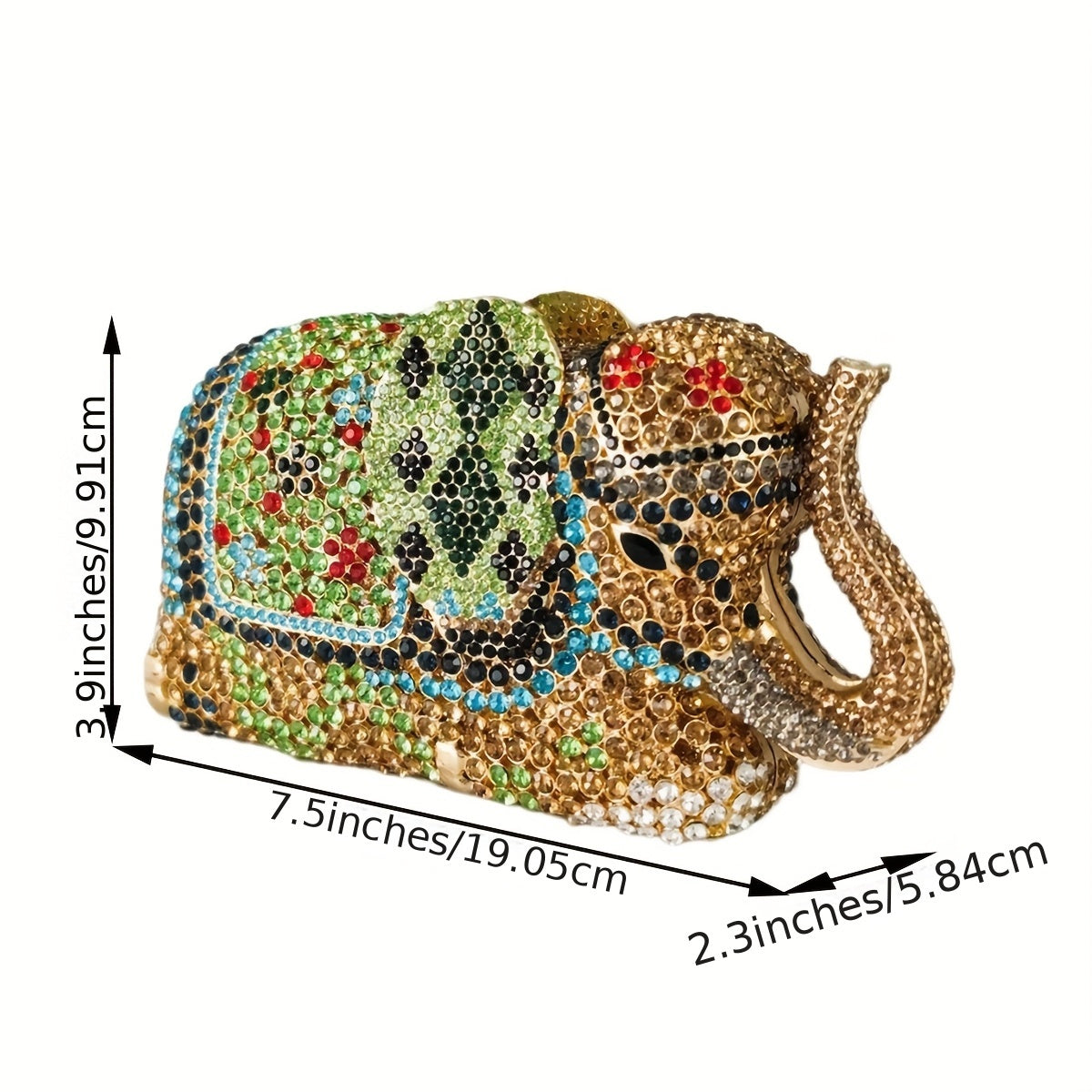 Women Luxury Elephant Clutch Bag Rhinestone Diamond Evening Bag Animal Purse Handbag For Cocktail Party Banquet