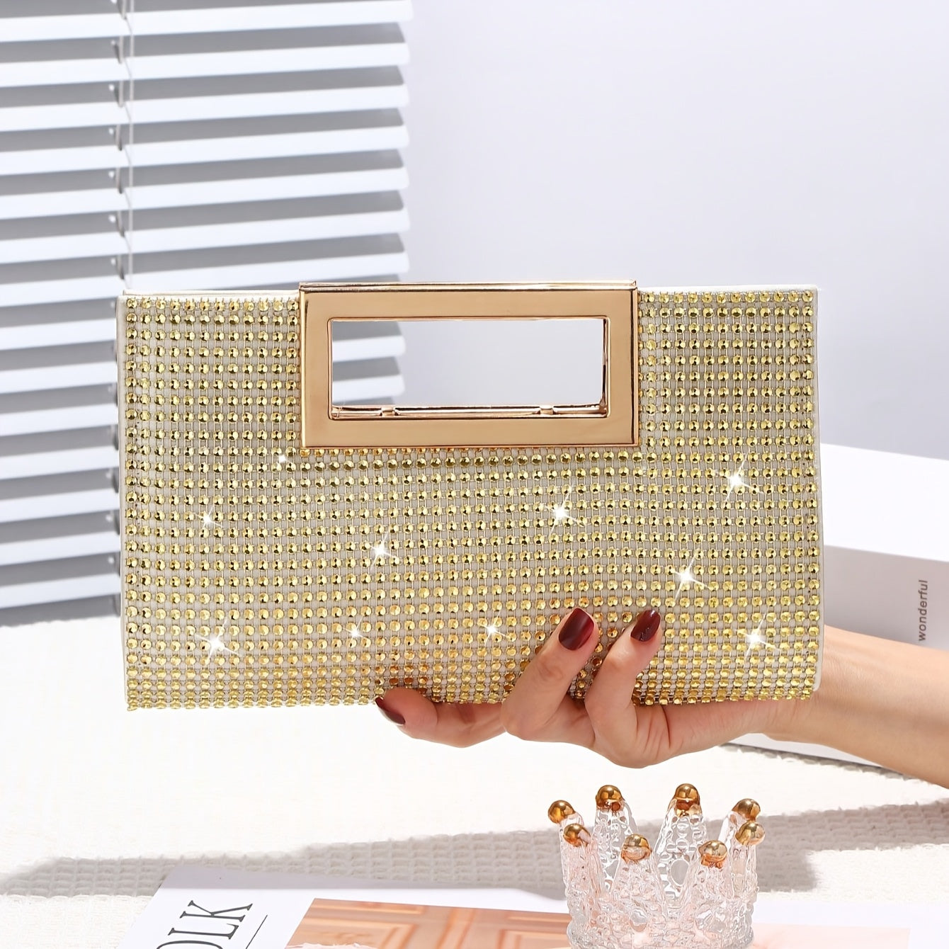 [Sparkling Rhinestone Handbag] Sparkling Rhinestone Sequin Handbag | Women's Shoulder & Crossbody Bag | Elegant High-End Design for Wedding, Party, Birthday, Nightclub & Banquet Gift | Designer Evening Purse