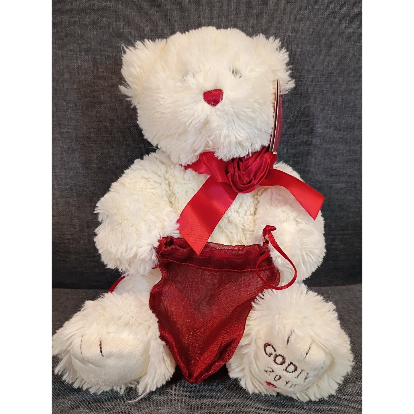 2010 Collectible Gund Godiva Valentines Bear With Tags and Red Bag w/Tag