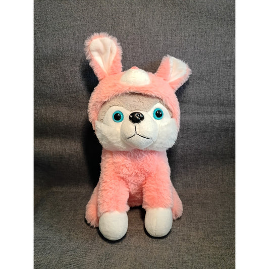 Baboli Husky wearing Pink Bunny Costume