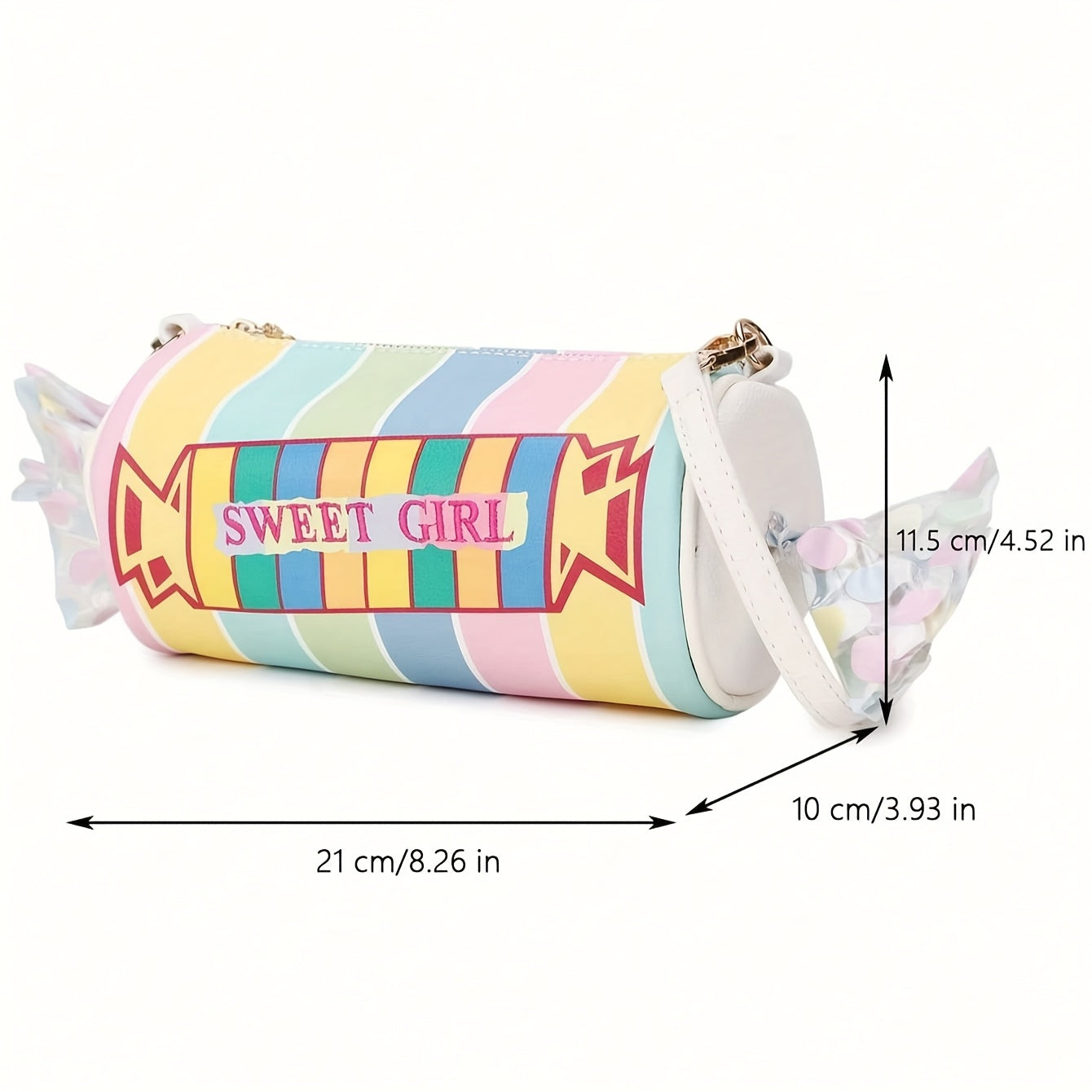 Women'S Cute Candy Bag with Adjustable Strap - Synthetic Faux Leather Purse, Zipper Closure, for Everyday, Parties, Gifts - Sweet Polka Dot Ladies Shoulder Bag, Candy Bar Supplies, Party Accessory, Playful Design, Durable Mat