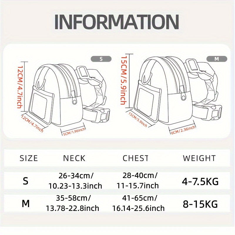 Colorful Nylon Pet Harness with Leash & Backpack - Cartoon School Bag Design for Dogs, Machine Washable, Ideal for Outdoor Adventures