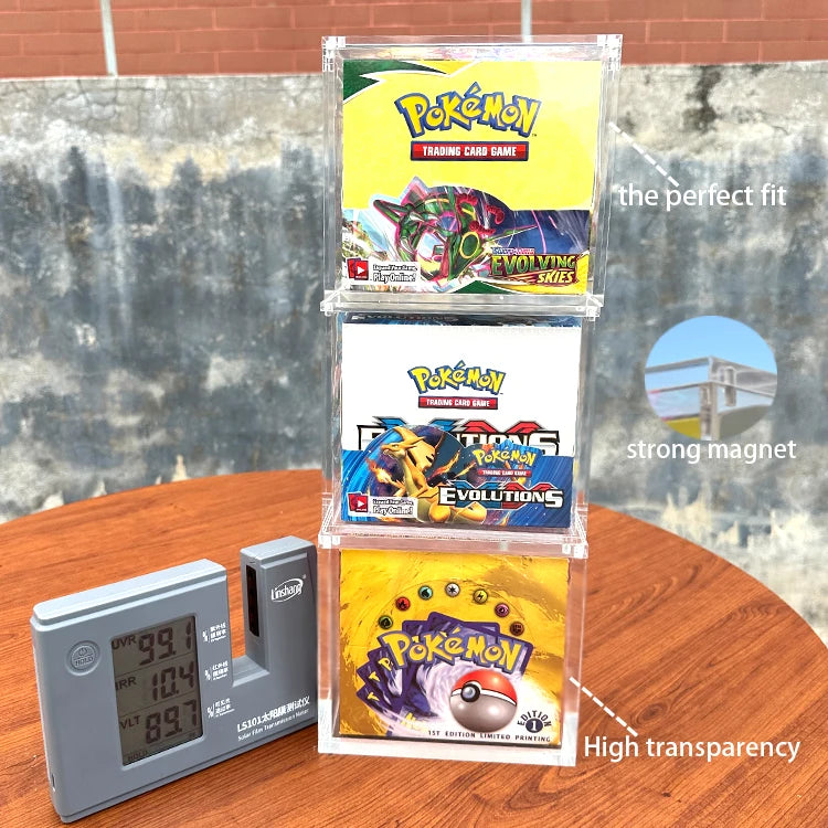 TCG Wholesale Clear Pokemon 1st Edition Base Set Booster Box Acrylic Display Case for Original Pokemon Card Karten Booster Box