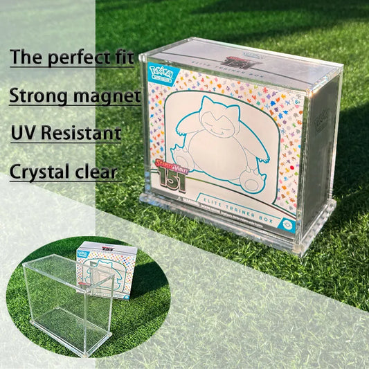 TCG Wholesale ETB Acrylic Case With Magnet Lid for Sword & Shield Silver Tempest Pokemon Cards Elite Trainer Box Display Case