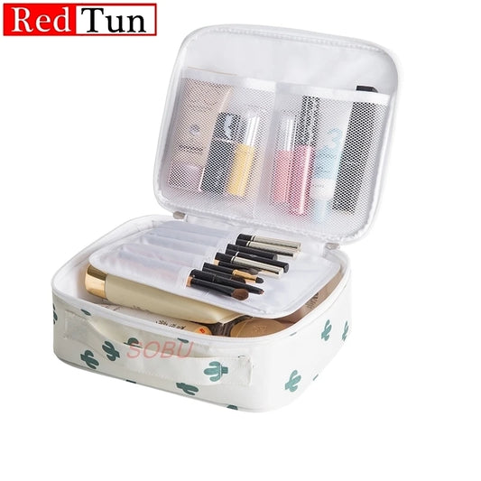 Tote Cosmetic Bag For Women Double Zipper Makeup Bag Toiletries Storage Bags Travel Kit Ladies Beauty Bag Neceser Organizer