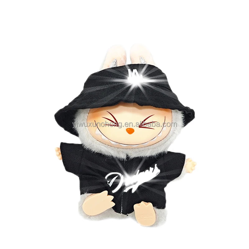 In Stock High-Quality Exclusive Designer Outfit for Labubu - GG Sweater and Overall Set for 17cm Plush Doll | Fast Ship