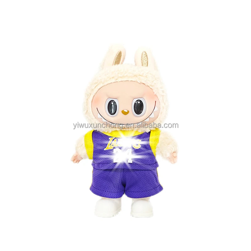 In Stock High-Quality Exclusive Designer Outfit for Labubu - GG Sweater and Overall Set for 17cm Plush Doll | Fast Ship