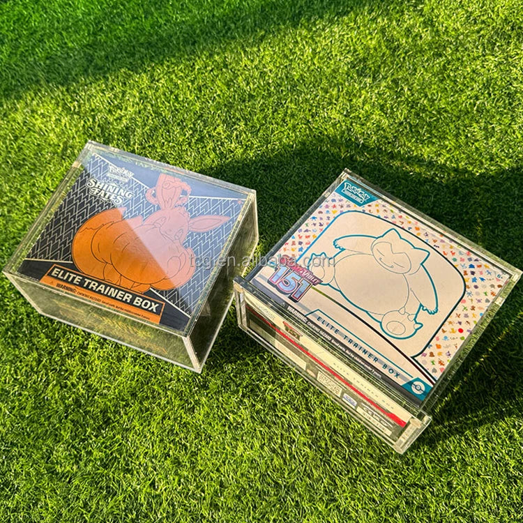 TCG Wholesale ETB Acrylic Case With Magnet Lid for Sword & Shield Silver Tempest Pokemon Cards Elite Trainer Box Display Case