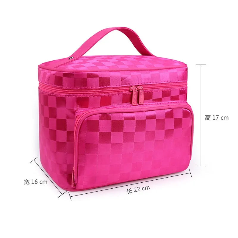 Woman Cosmetic Bags Striped Pattern Organizer Makeup Bag Folding Travel Toiletry Bag Large Capacity Storage Beauty Bag ZL900Z -D